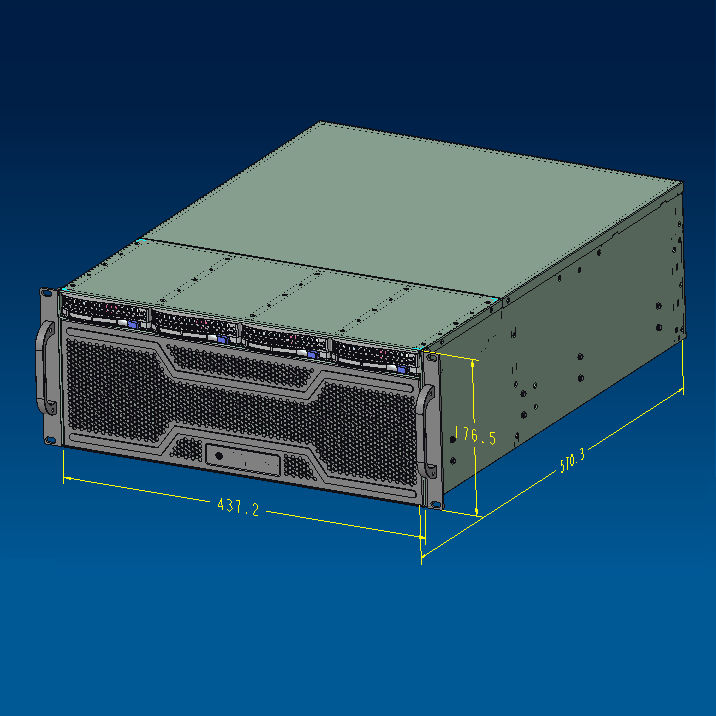 8 Gpu 4U Server Chassis - Rack 4U 4 Bays Hotswap Servergehäuse