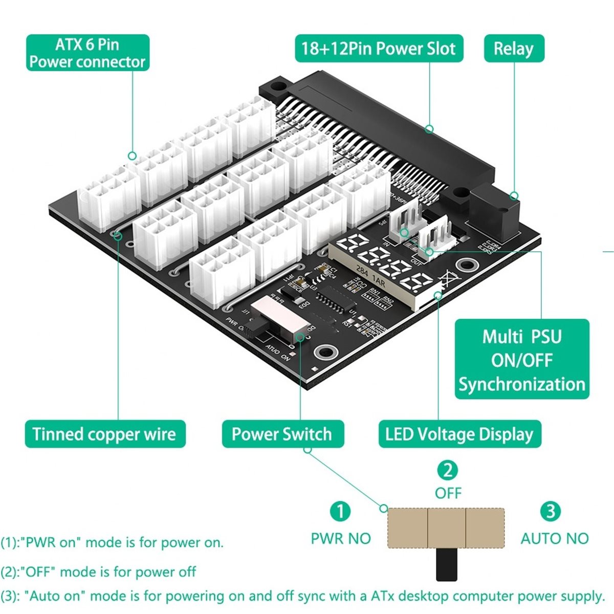 M05K 12-Port PCIe 6-Pin-Anschl – 2400W Server Psu Breakout Board Bewertung und Preis