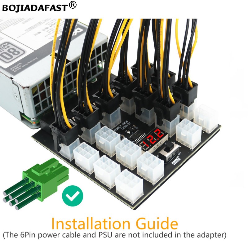 17 Ports PCI-E 6Pin Connector  – 2400W Server Psu Breakout Board Bewertung und Preis